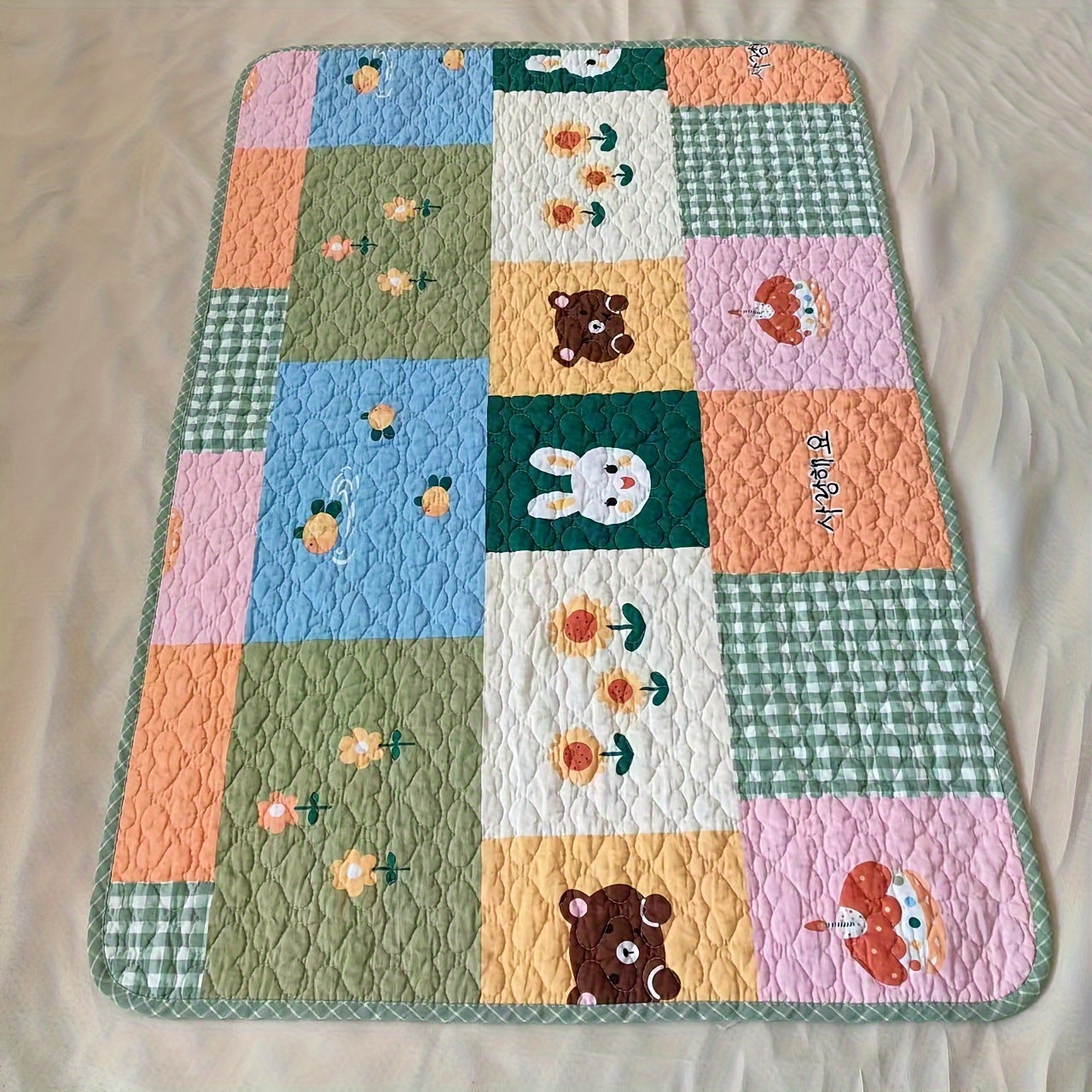 Washable Double-Sided Cotton Diaper Changing Pad Mattress Pad for Babies