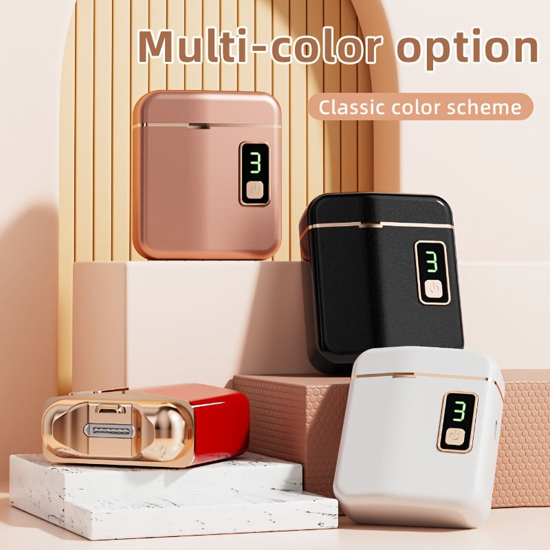 Rechargeable Electric Nail Clipper for Adults with Silent LED Light and Three-Speed Nail Grinder