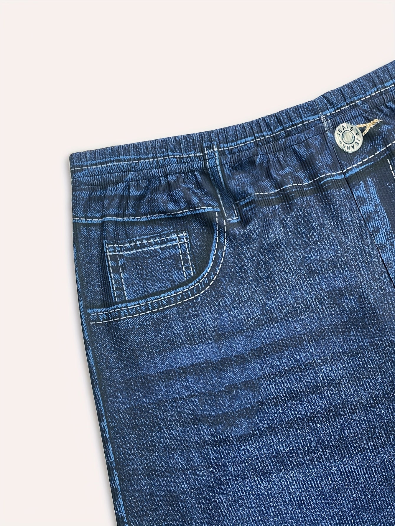 Plus Size Skinny Faux Denim Ripped Jeans Street Style Casual Trousers