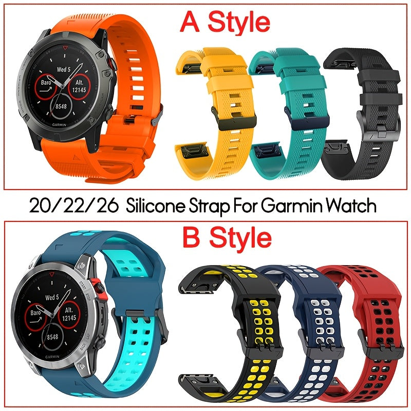 Silicone Watch Band 20mm 22mm Quick Release for Garmin Fenix and Forerunner