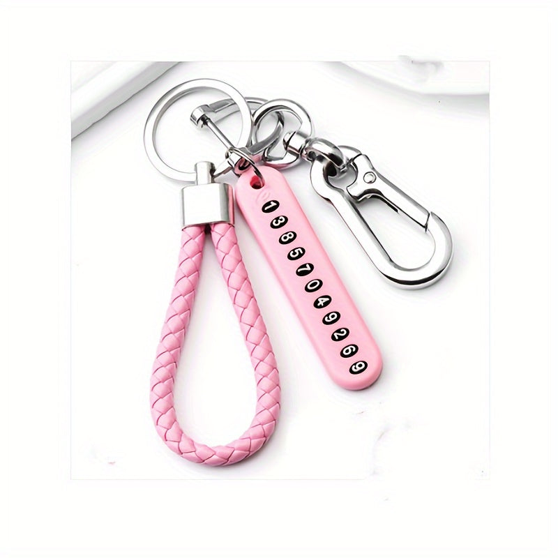 Unisex Anti-Lost Keychain Pendant With Phone Number Strip