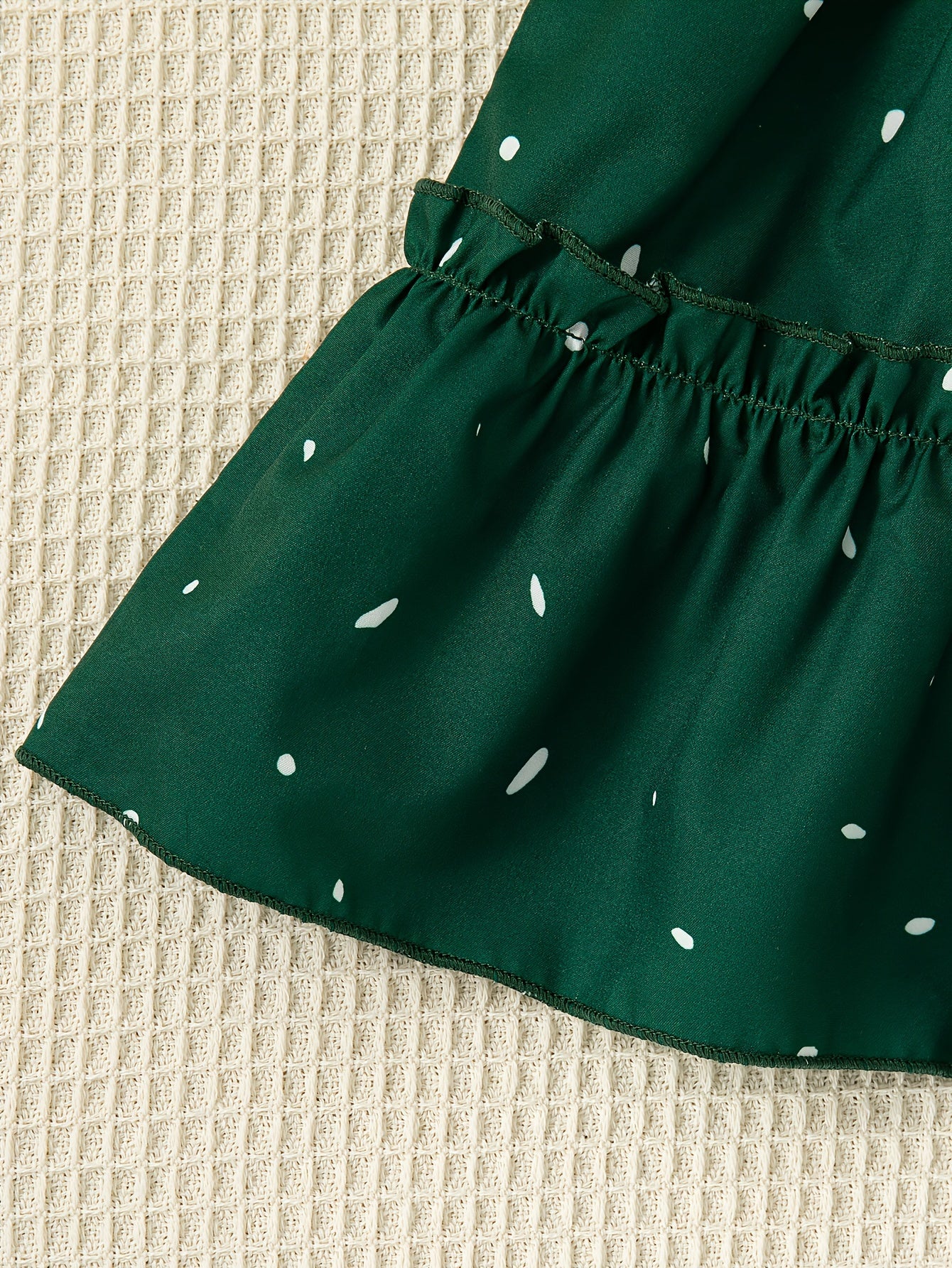 Toddler Girls Dress Square Neck Puff Sleeve Summer Knee High Flared Pattern