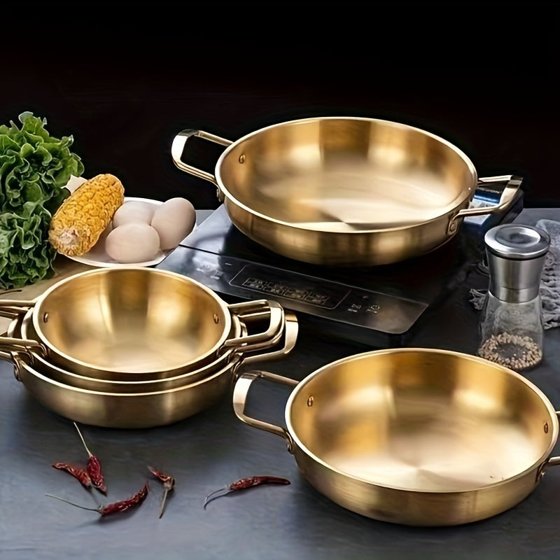 Set of 6 Stainless Steel Seafood Pots with Handles for Noodle Soup, Sizes 18-28cm