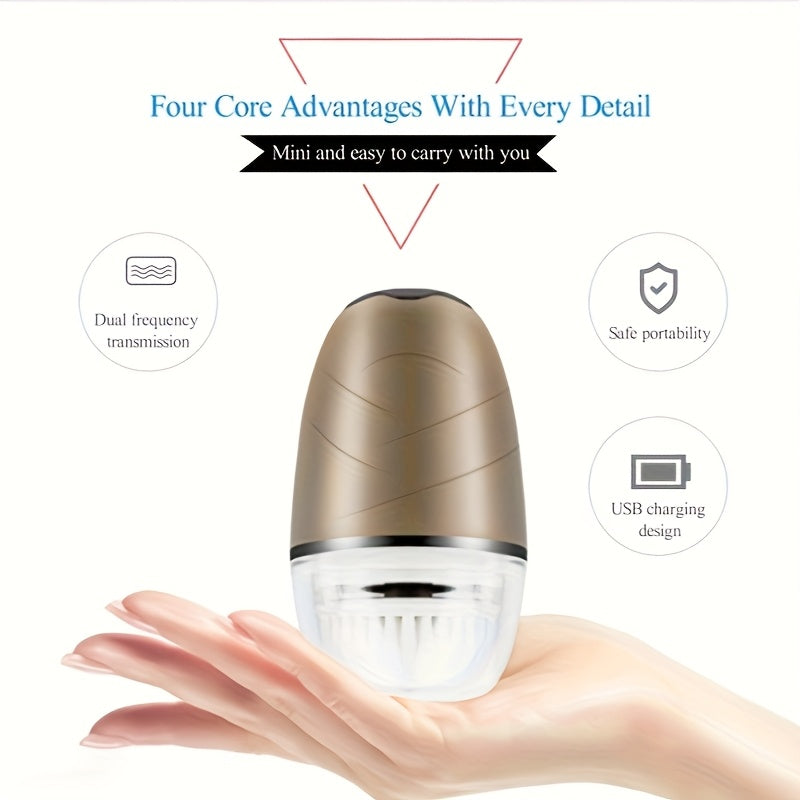 3-Head Electric Facial Cleansing Brush USB Rechargeable Portable Face Wash and Makeup Remover
