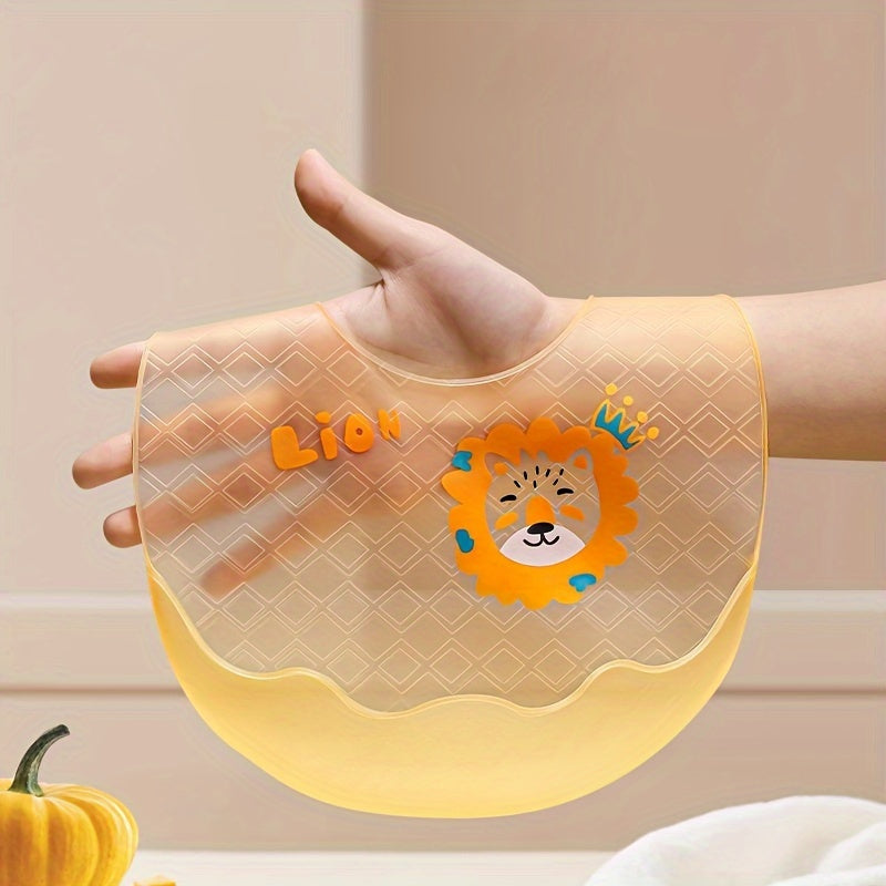 Baby Silicone Bib Waterproof Oil-Proof Food-Grade Cartoon Animal Design