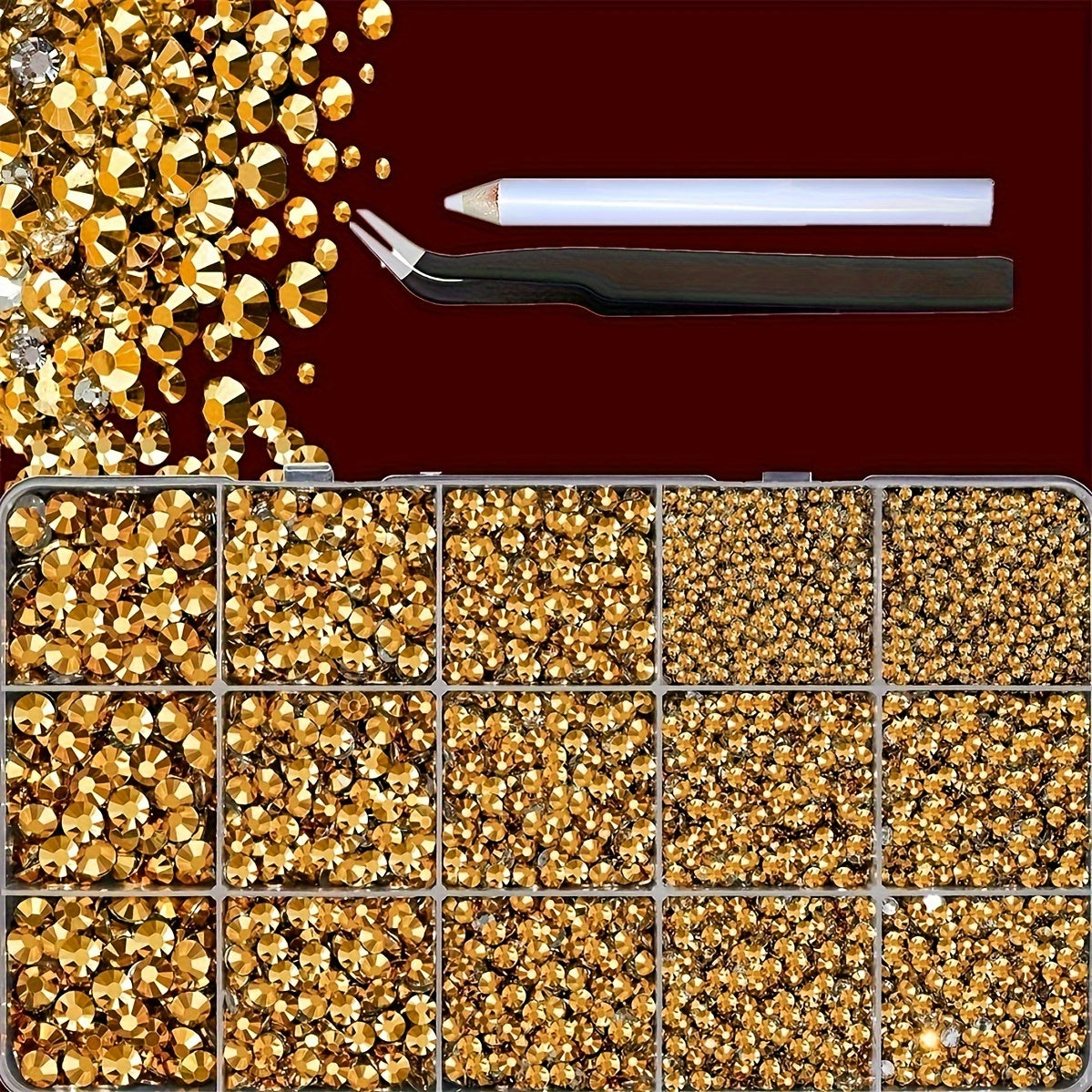 16,000 Flatback Crystal Gems Set 2-6mm for DIY Crafts Clothing Embellishments