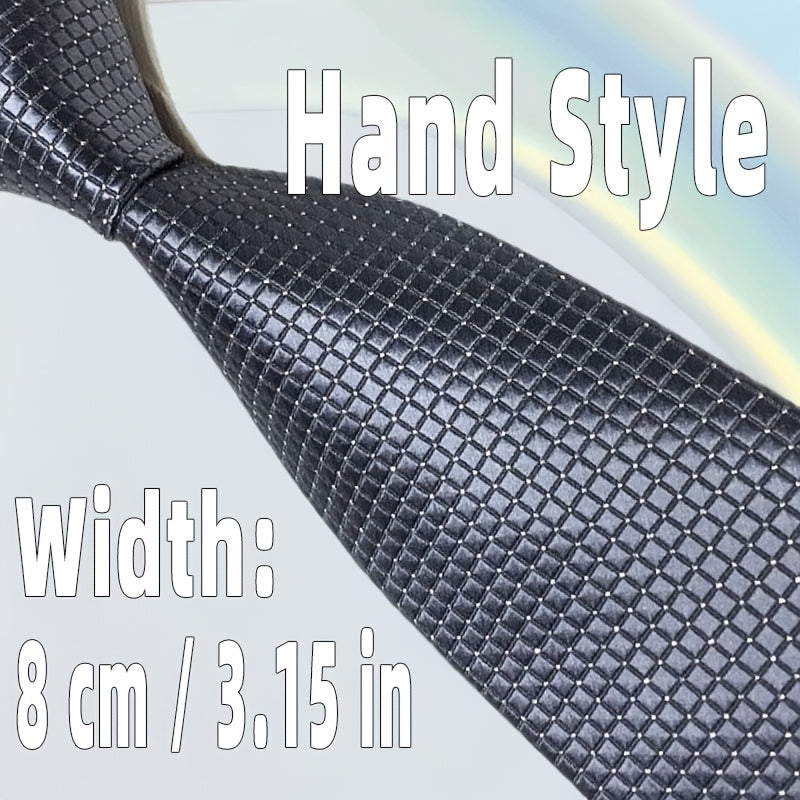 Men's Green Red Black Plaid Tie Formal Business 8cm Wide