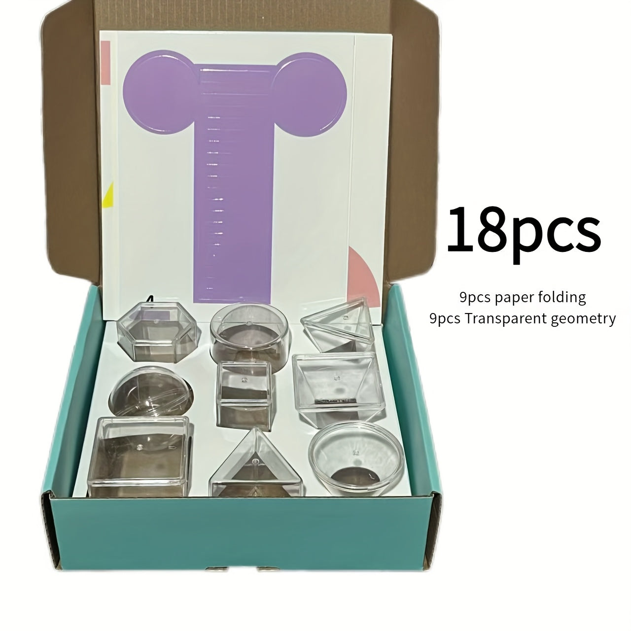 18-Piece Geometric Model Kit for Perspective Geometry Demonstrations PC Material