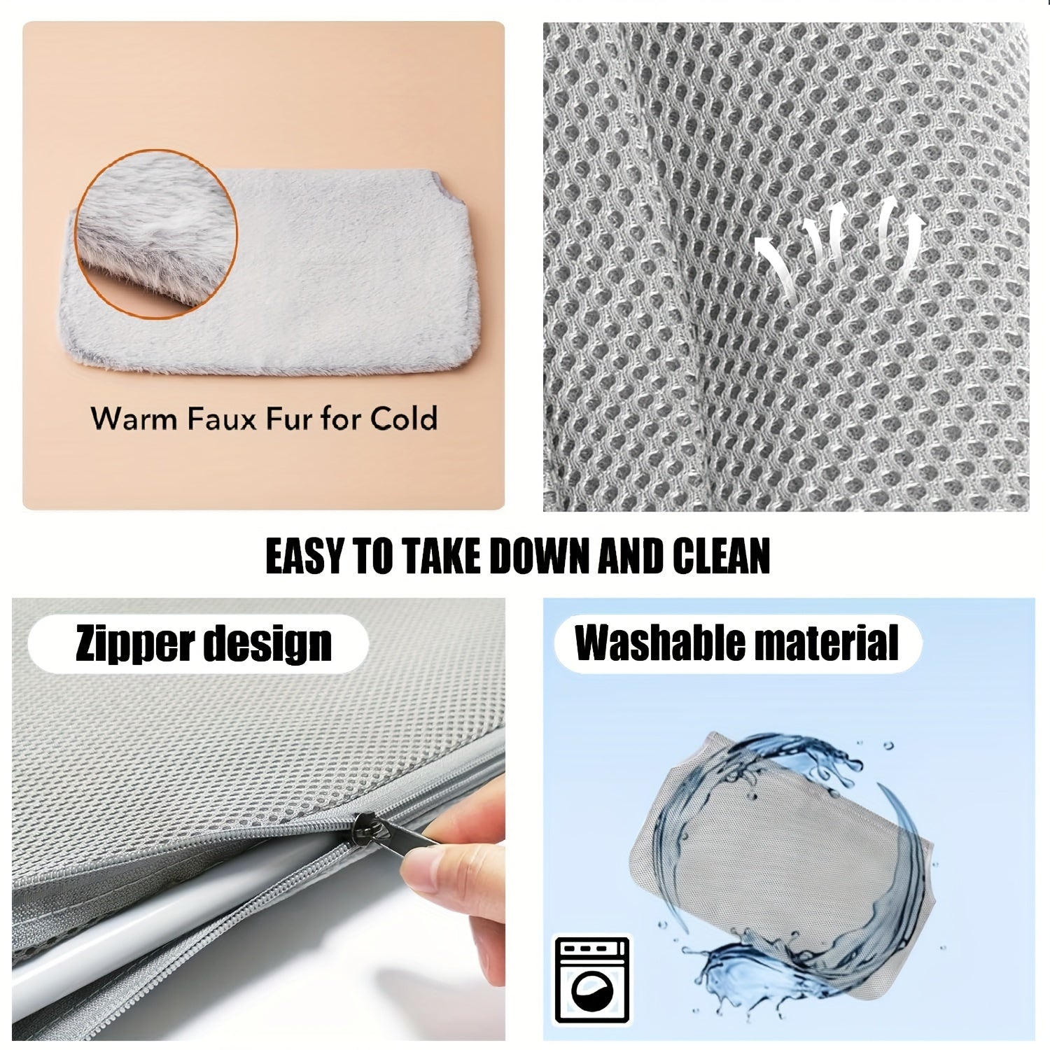 Foldable Cat Window Perch Hammock with Steel Frame Suction Cups Reversible Indoor Sunbathing Bed