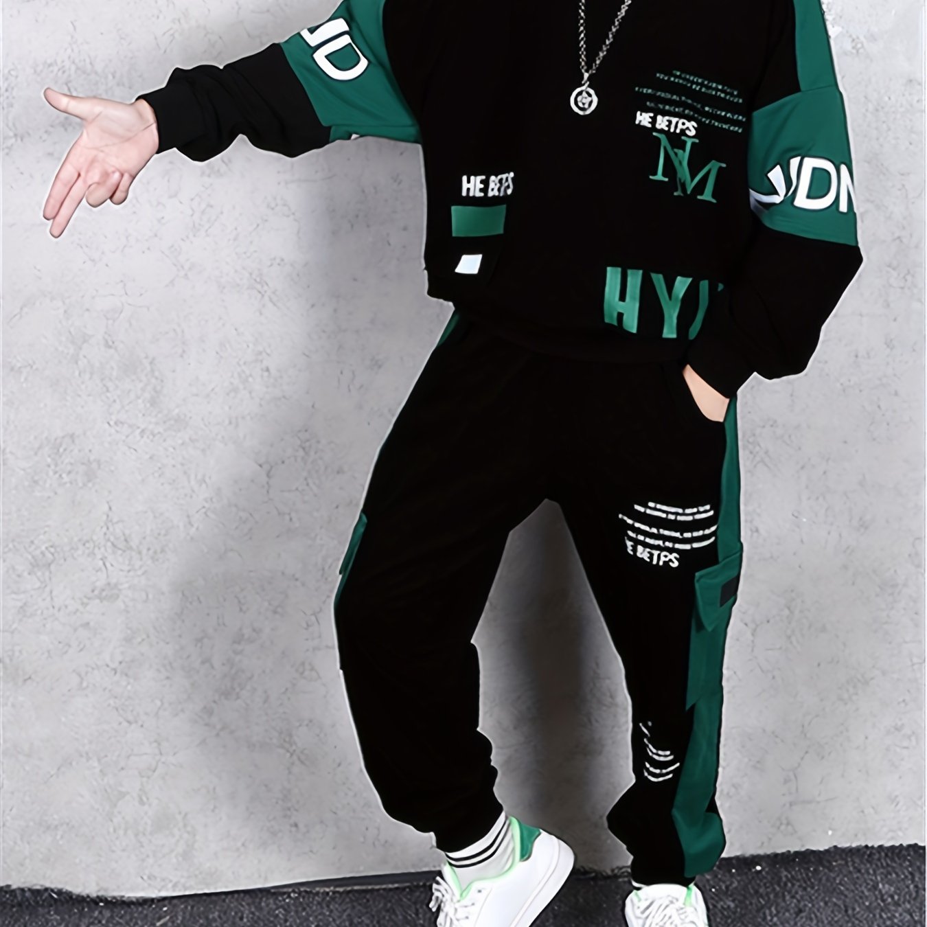 Детский комплект худи для мальчиков осень 2024 хлопковая смесь уличная одежда повседневная спортивная