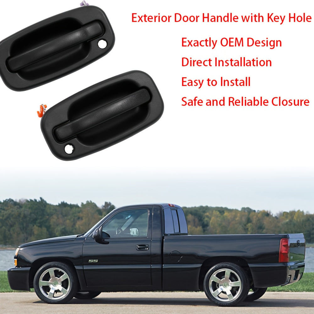Left Front PVC Powder Coated Door Handle for Full-Size Trucks with Keyhole