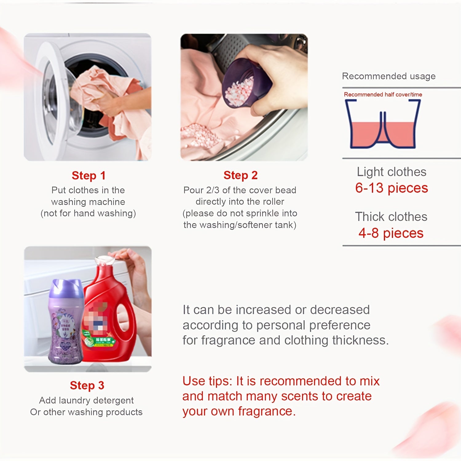 Perlas potenciadoras de aroma para lavandería, suavizante multiusos, fragancia duradera para lavadoras
