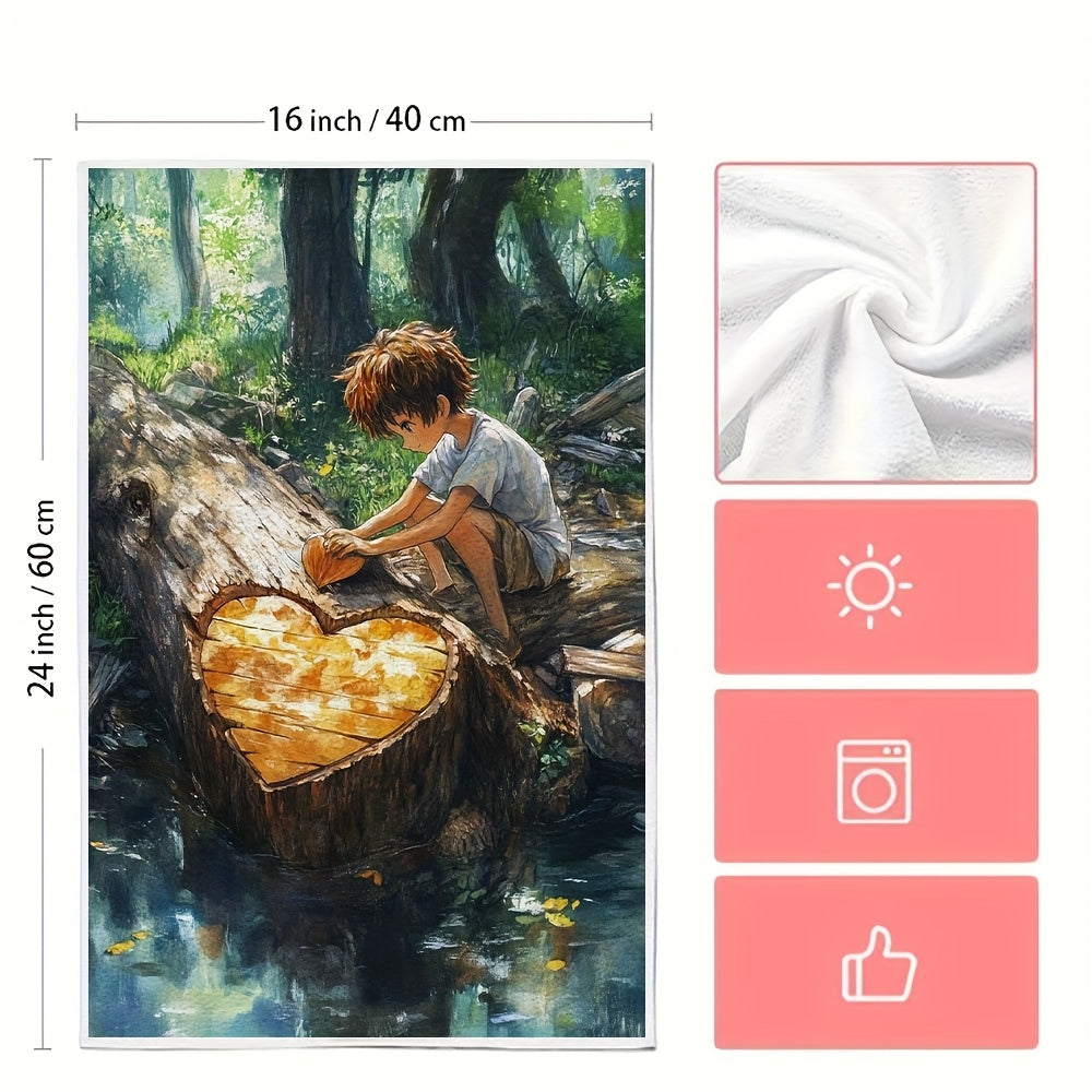 Coastal Theme Kitchen Towels 2-Pack Ultra Soft Absorbent Machine Washable