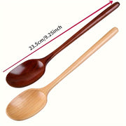 Wooden Spoon 23.5cm Long-Handle Kitchen Utensil for Cooking and Serving