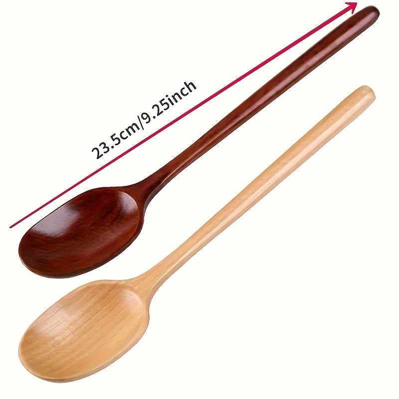 Wooden Spoon 23.5cm Long-Handle Kitchen Utensil for Cooking and Serving