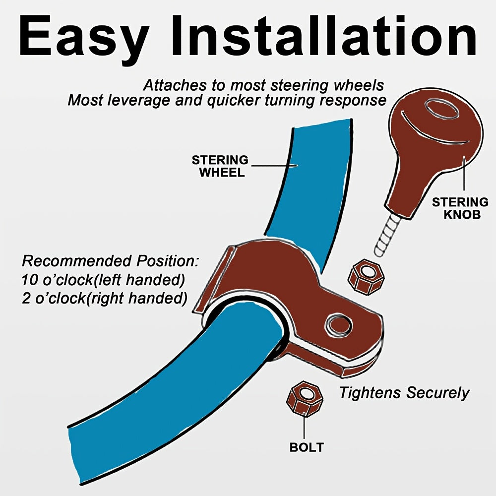 Universal boshqaruv g'ildiragi spinner knopkasi qora, jigarrang, kumush, avtomobillar, UTV, ATV, yuk mashinalari uchun