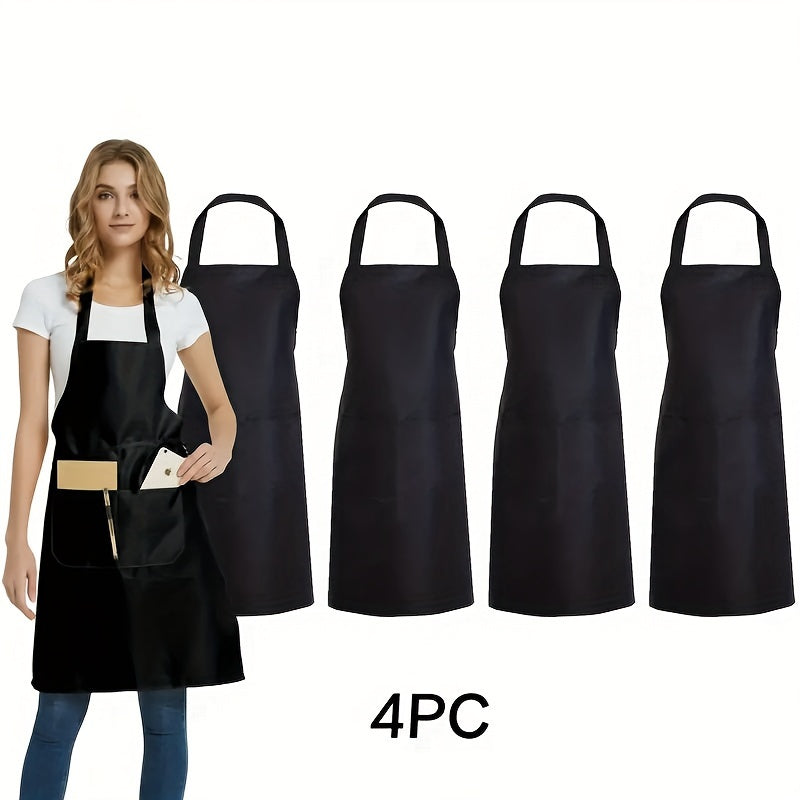 Adjustable Waterproof Canvas Apron with Pockets Stain-Resistant and Comfortable