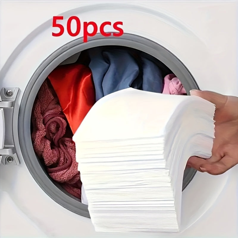 50-Pack Color Catcher Laundry Sheets for Dye Transfer Prevention and Fading Protection