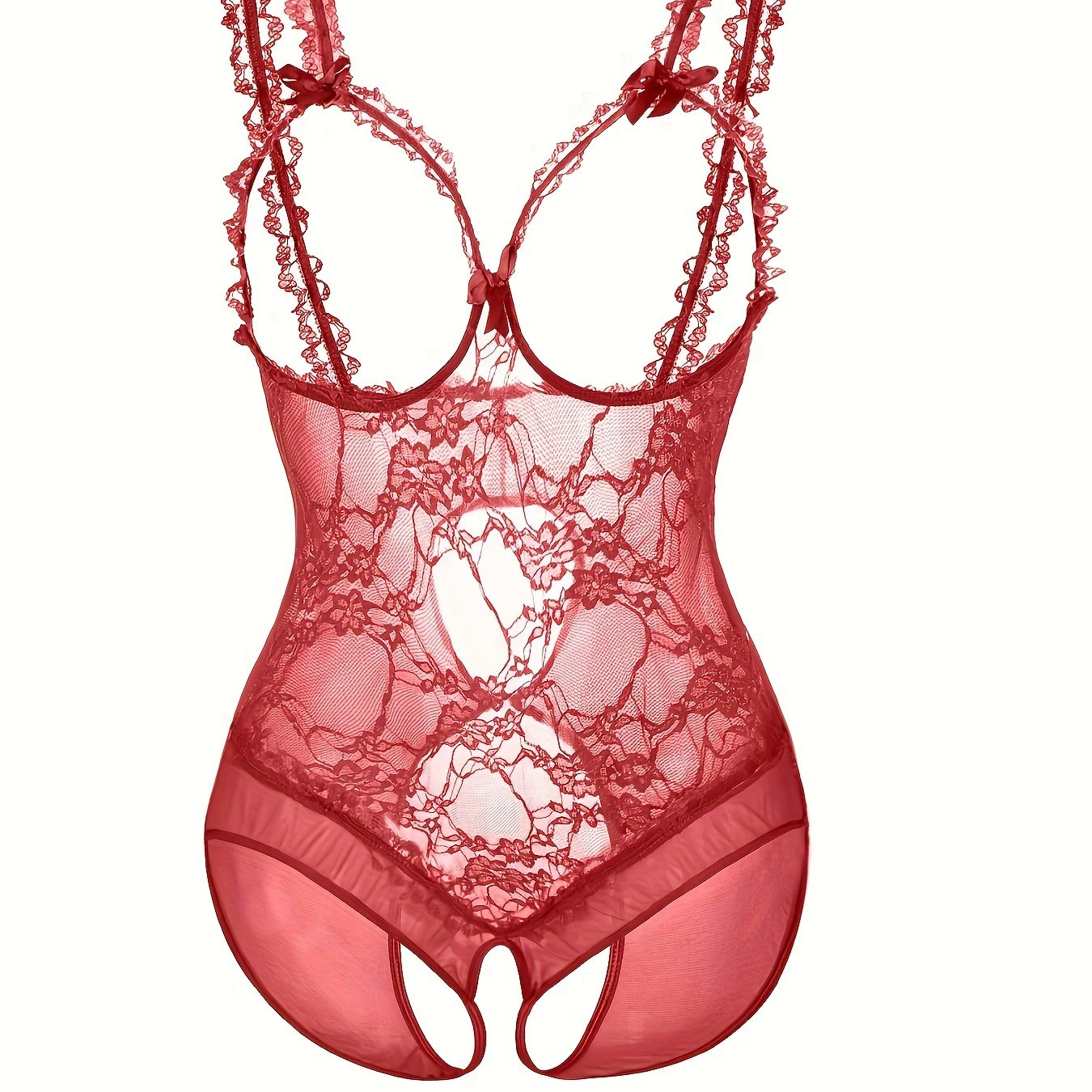 Plus o'lcham ayollar uchun shaffof gul naqshli tikanli ochiq kubokli, qovurg'ali bodysuit