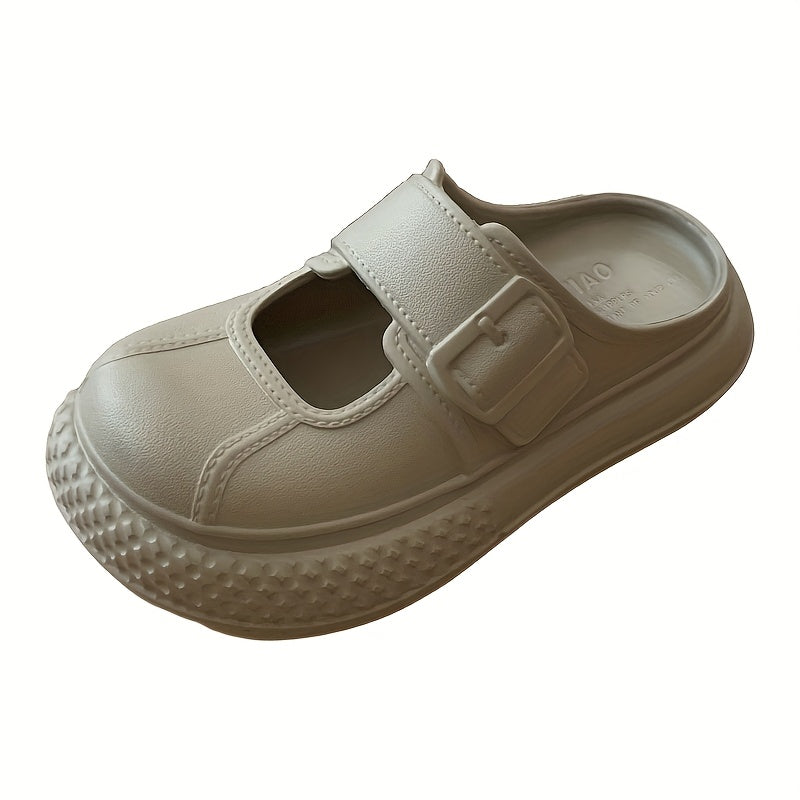 Women's Slip-On Platform Sandals EVA Sole Casual Shoes Wide Feet Black Beige Green White