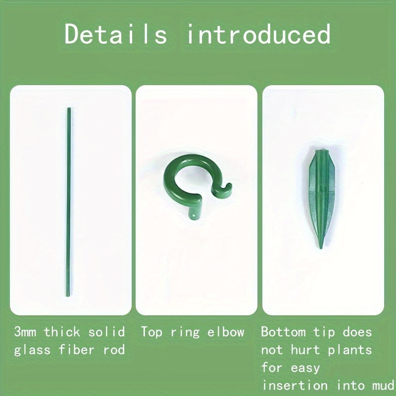 10-Pack Green Plastic and Fiberglass Plant Support Stakes for Indoor Flowers
