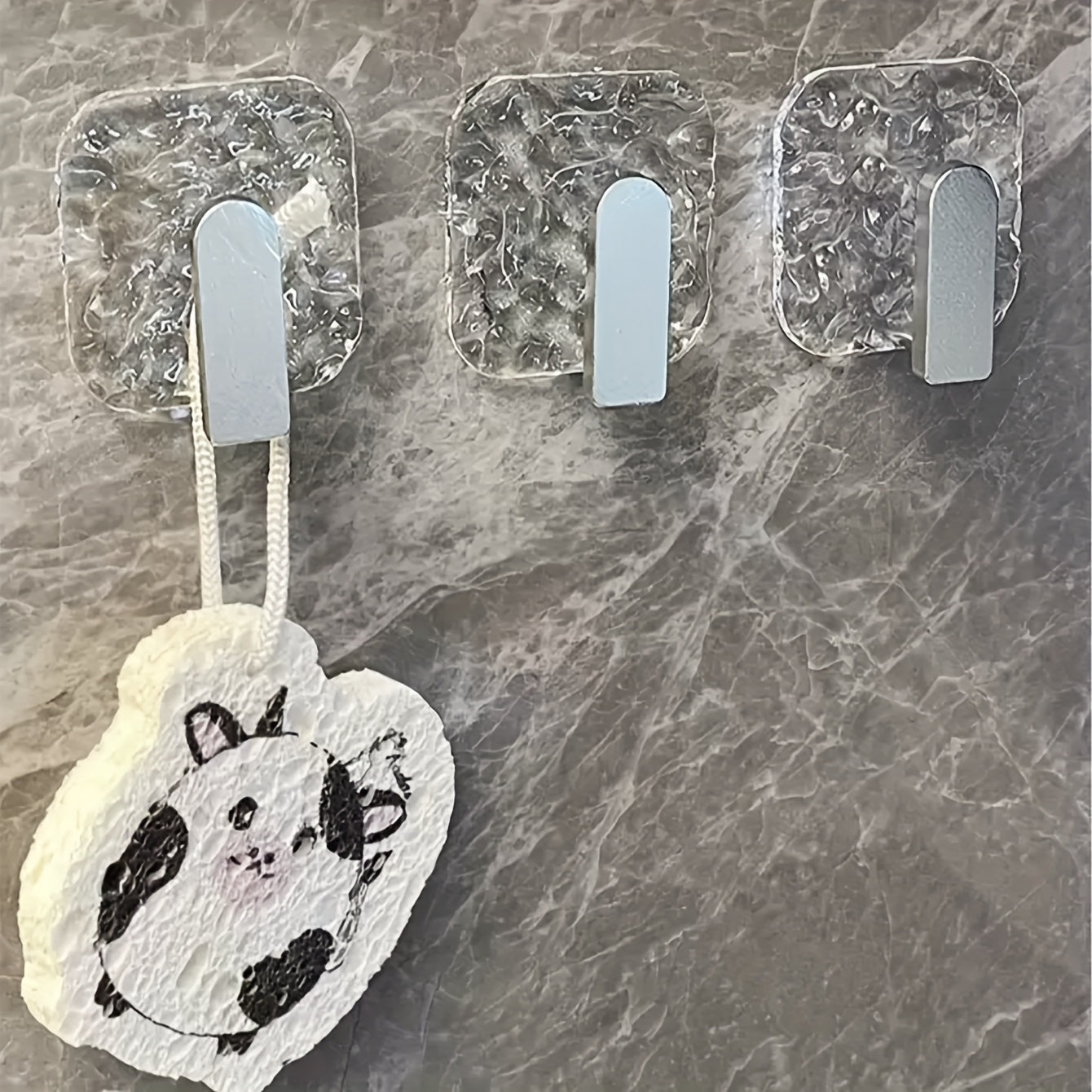 Acrylic Wall Hooks No-Drill Adhesive Bathroom Kitchen Utility Set