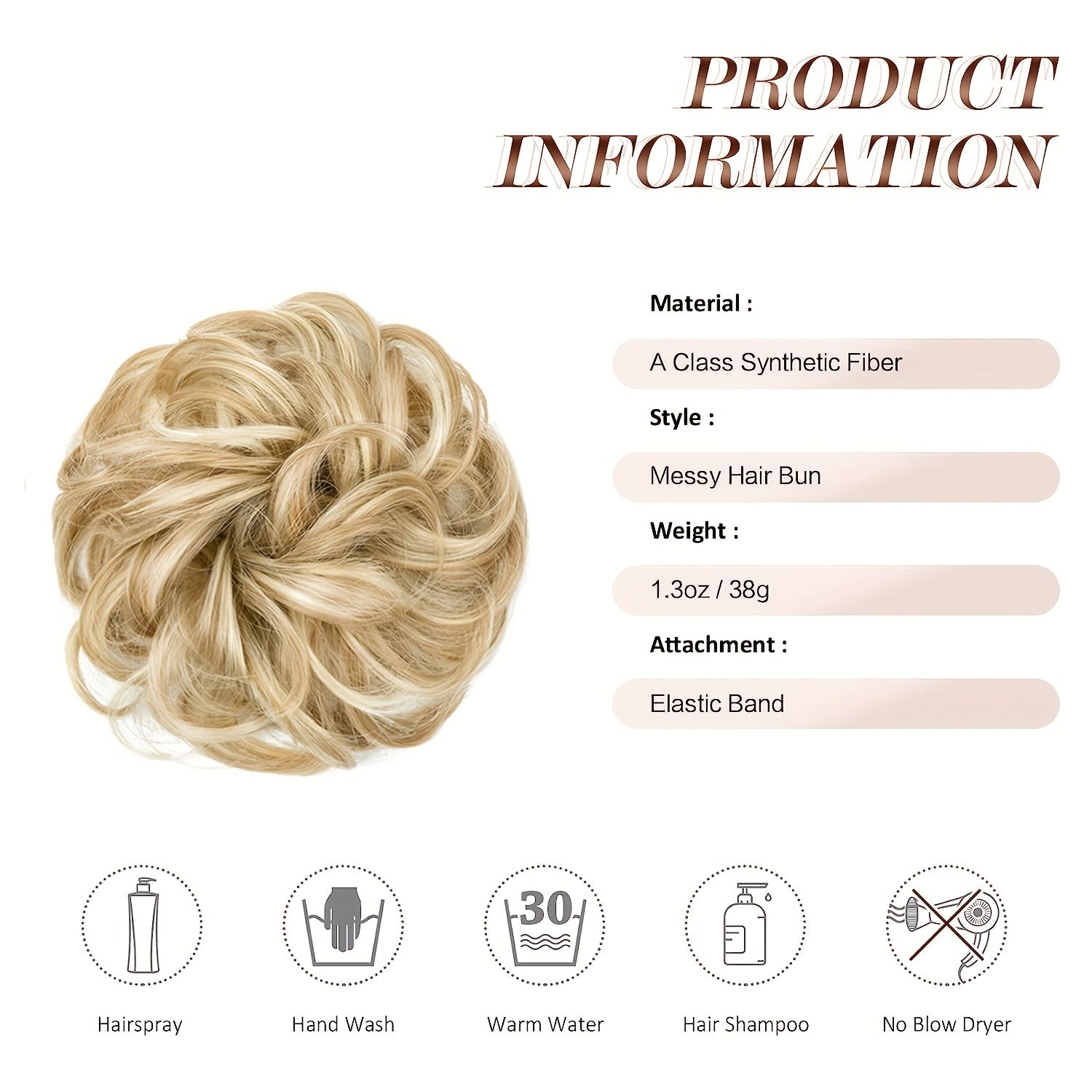 Women's Synthetic Curly Hair Bun Extentions for Thin Hair