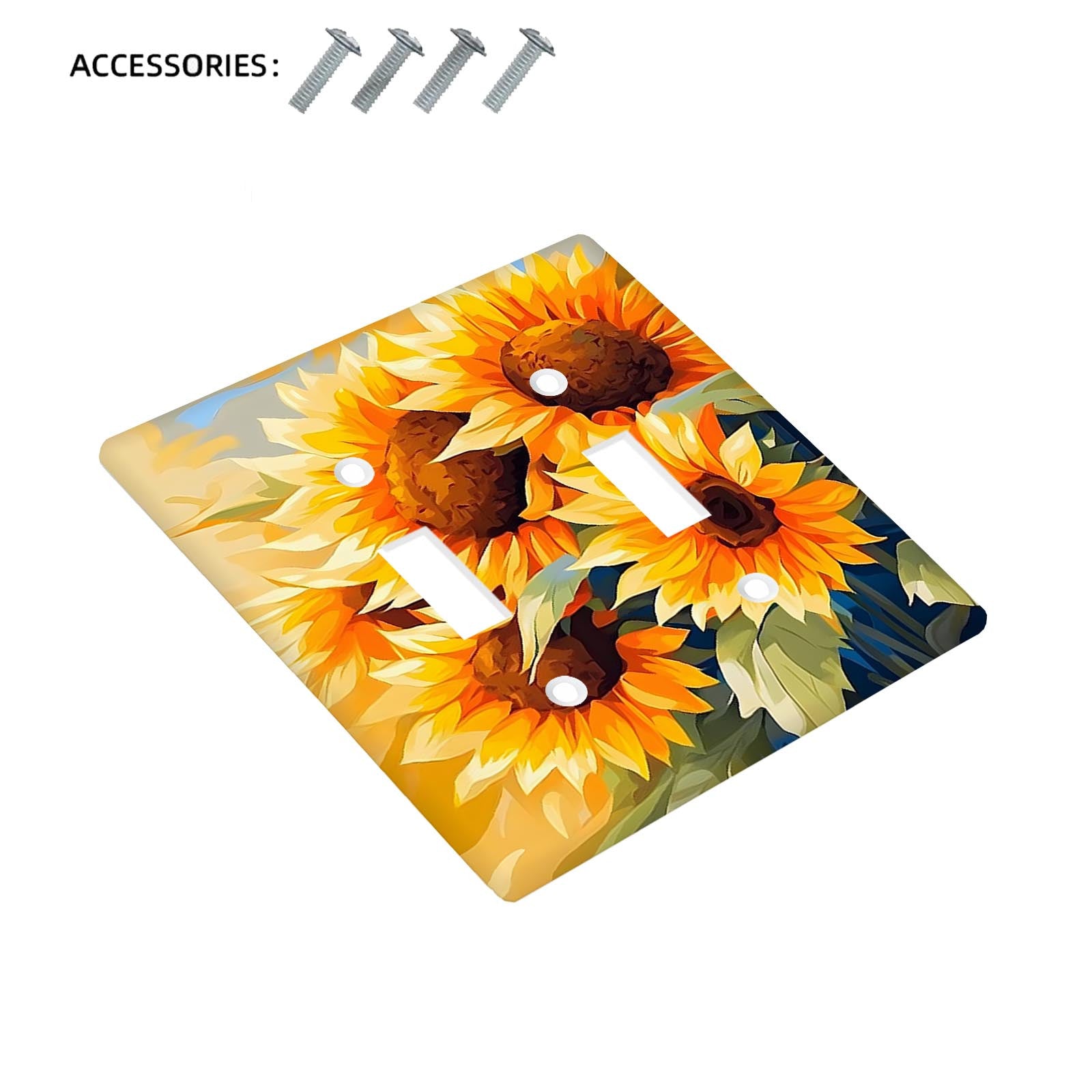 Sunflower Diamond Art Light Switch Cover No Batteries Required Fits Standard Outlets for Kitchen Bathroom Living Room