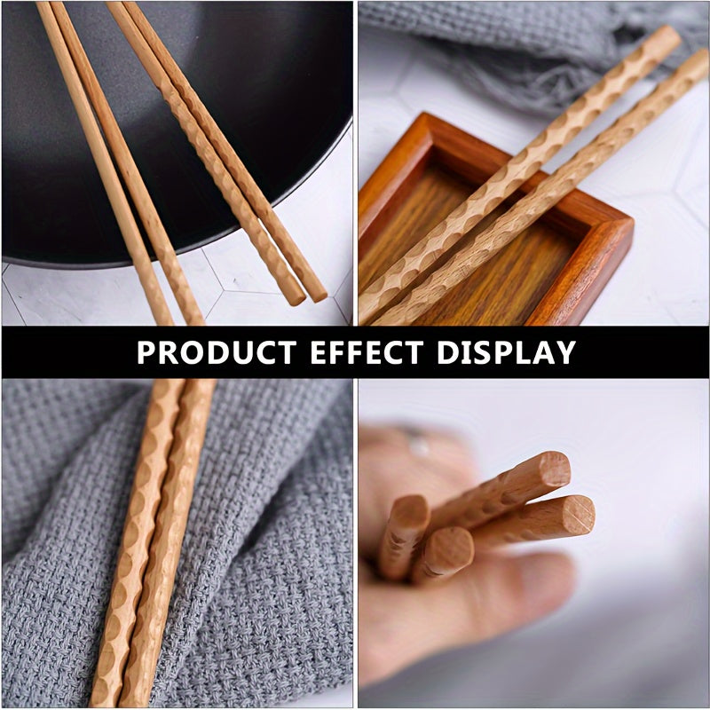 13-Inch Wooden Cooking Chopsticks for Noodles Frying Hot Pot Reusable Durable