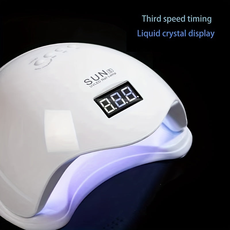Высокопроизводительная UV-лампа для ногтей с цифровым дисплеем, портативный свет для сушки гель-лака