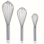3PCS Stainless Steel Egg Beater Set Manual Kitchen Mixer Whipping Durable
