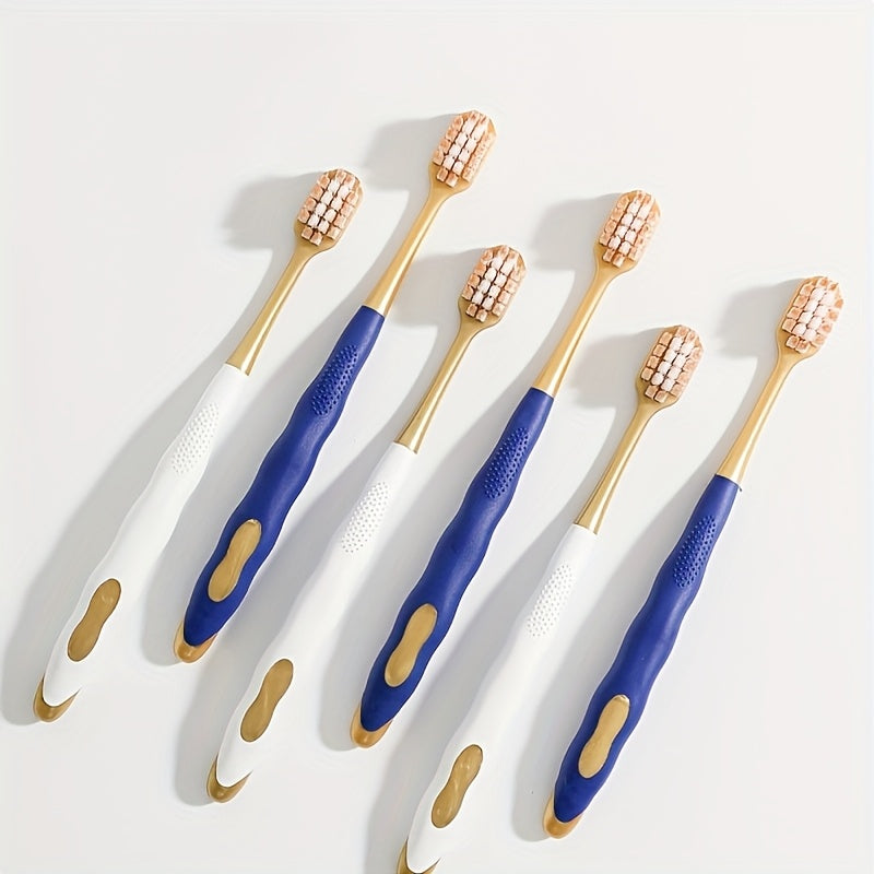 6 Soft Nylon Bristle Manual Toothbrushes for Adults with Compact Head