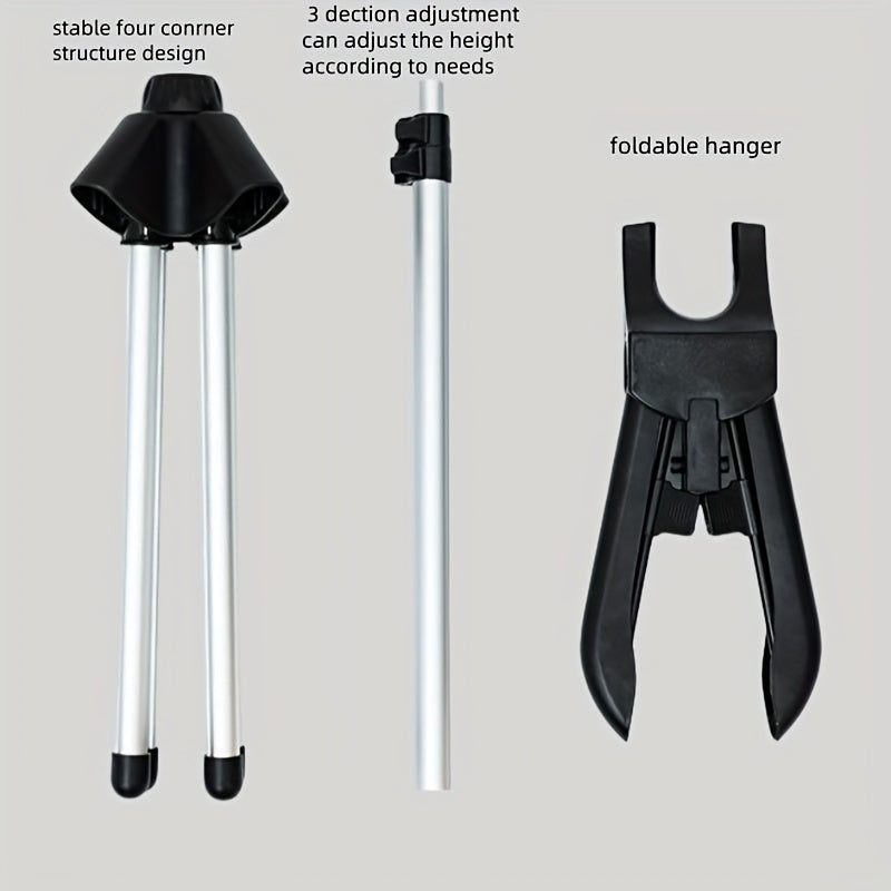 Moslashuvchan balandlikdagi alyuminiy kiyimlar bug'ini chiqaruvchi stand, sayohat va uy uchun yig'iladigan kiyimlar qatori