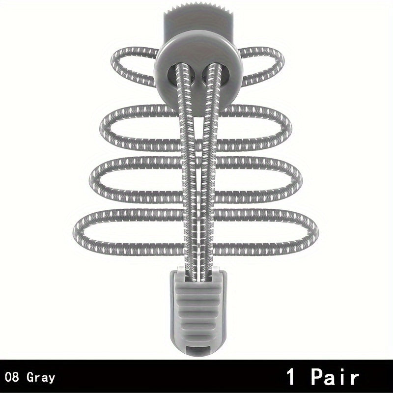 2 Pairs Elastic No Tie Shoelaces for Adults Sports Sneakers Rope Laces