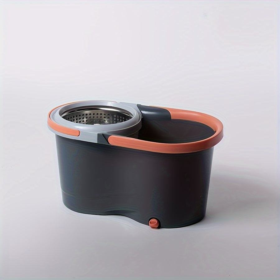 Stainless Steel Spin Mop and Bucket Set with Self-Wringing System for Home Cleaning