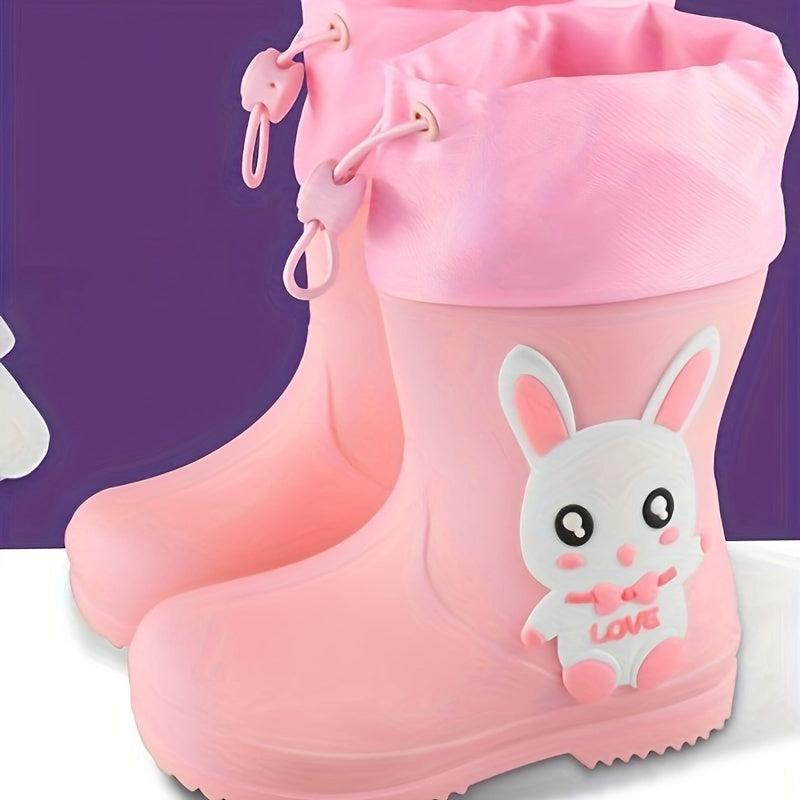 Kids' Waterproof PVC Mid-Calf Cartoon Rain Boots for Boys and Girls