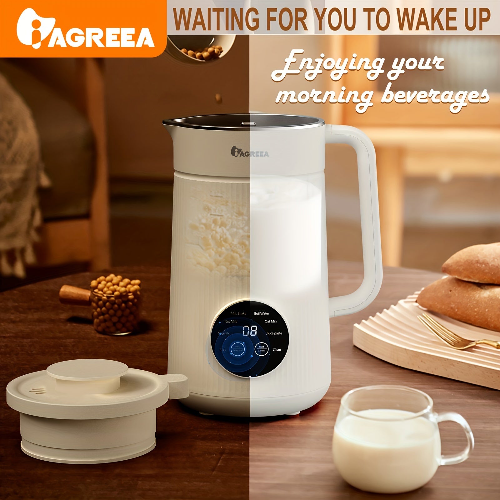 Nut Milk Maker 34oz Electric Automatic Juicer with Touch Control for Almond Soy Coconut