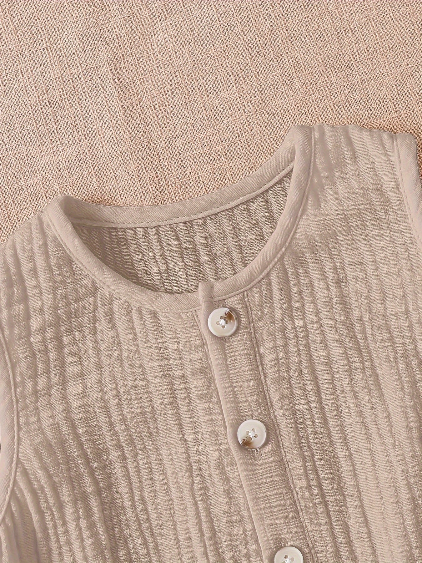 Детский комплект для девочки: белый жилет без рукавов и хлопковый комбинезон для лета