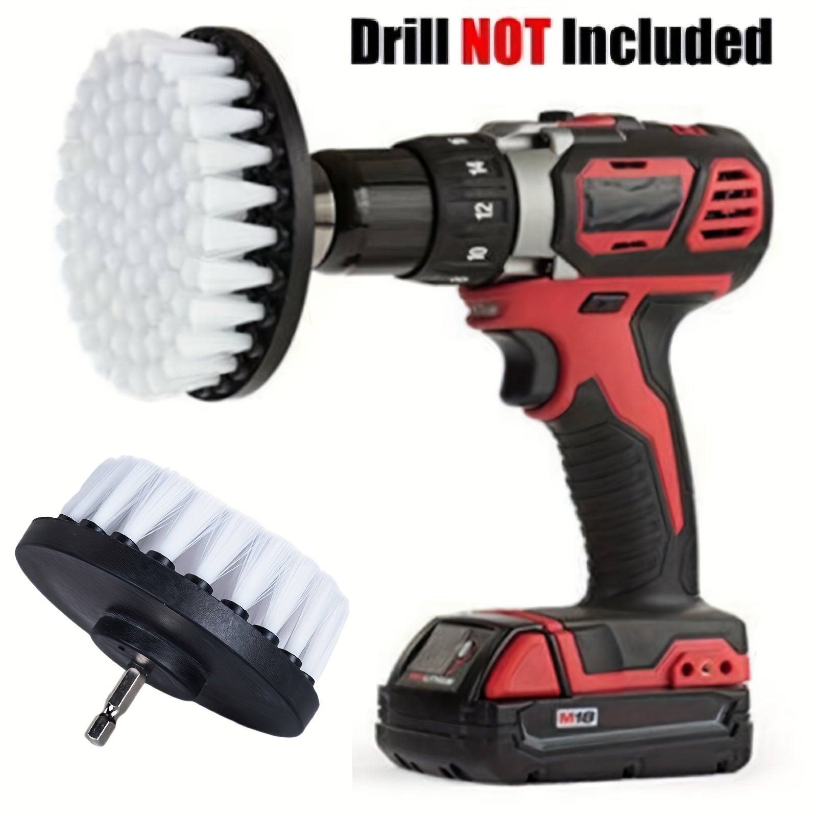 360-Degree Cleaning Brush for Drill, Soft Bristle, Reusable, Durable