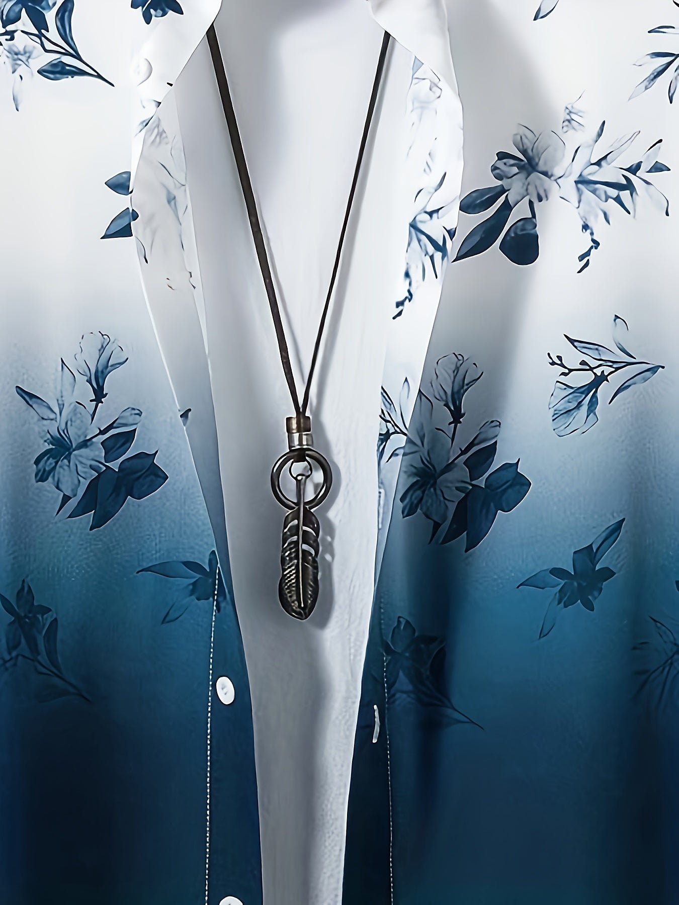 Men's Casual Shirt with Geometric Print Polyester Regular Fit