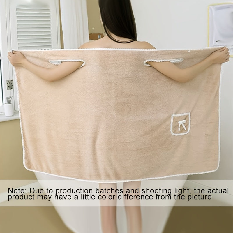 Women's Coral Fleece Wearable Bath Towel Wrap Lightweight Modern Style for Spa Pool Gym Travel Home