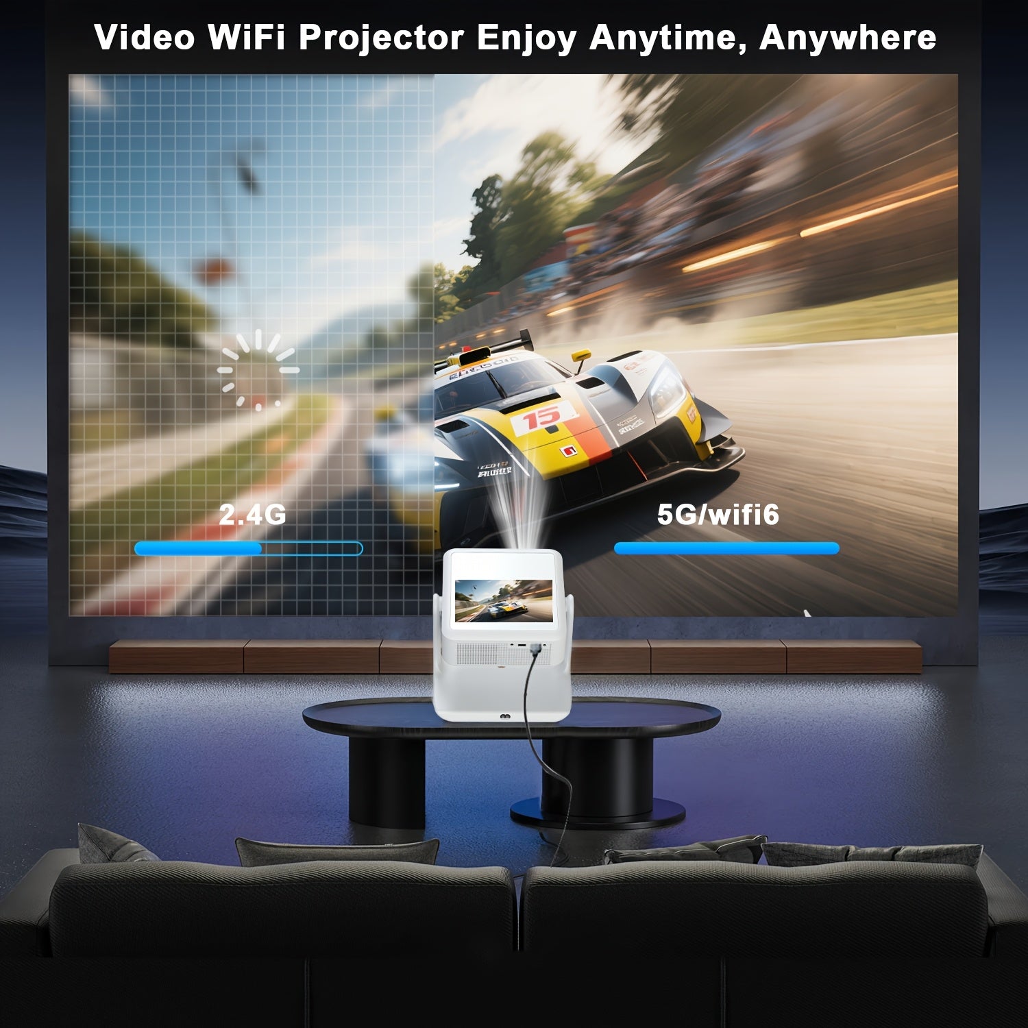 Home Theater 4K Projector 1080P Full HD WiFi Auto Focus and Keystone