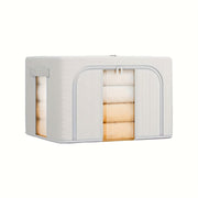 Oxford Fabric Storage Box with Visible Windows Zipper Large Capacity for Clothes and Blankets