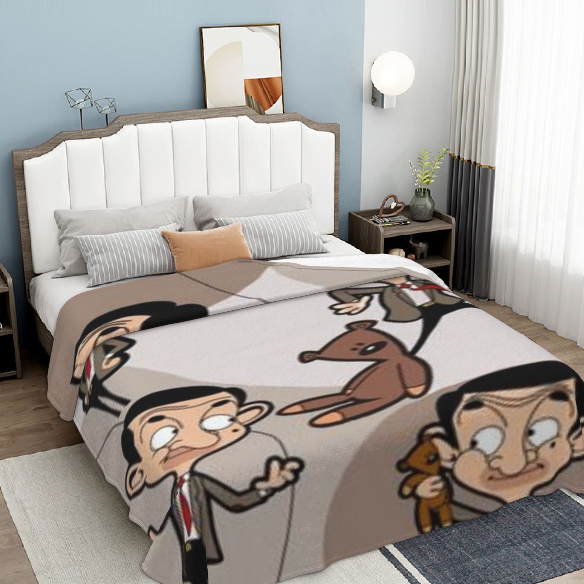 Soft Flannel Throw Blanket Cozy Lightweight Long Lasting for Couch Bed Office Camping