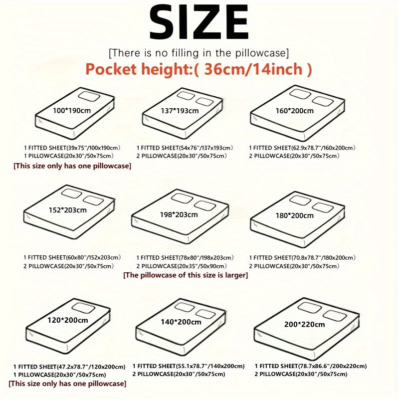 Роскошный сатиновый комплект простыней и наволочек однотонного цвета для кровати