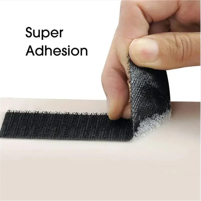 Black 10pcs Self-Adhesive Carpet Fixing Stickers Anti-Slip Mat Tape for Rugs and Furniture