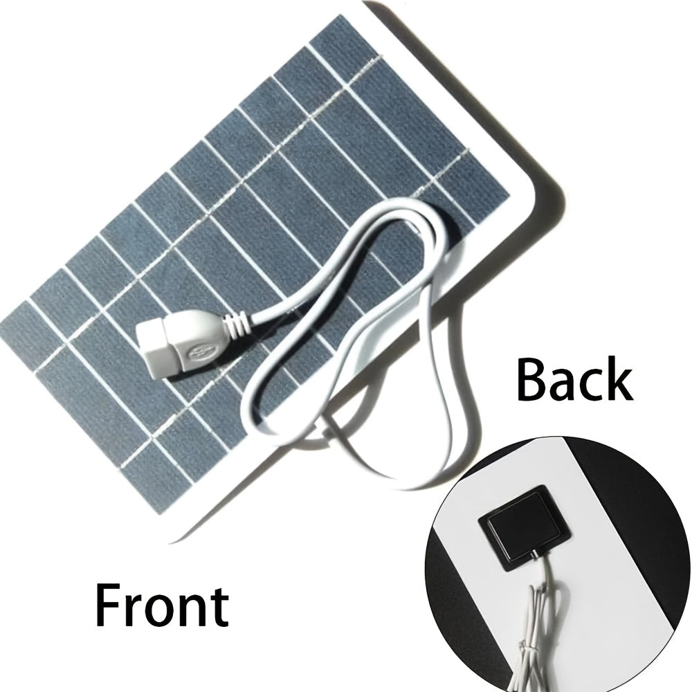 Cargador solar portátil con salida USB para camping y viajes al aire libre incluye cargador de teléfono, linterna y ventilador