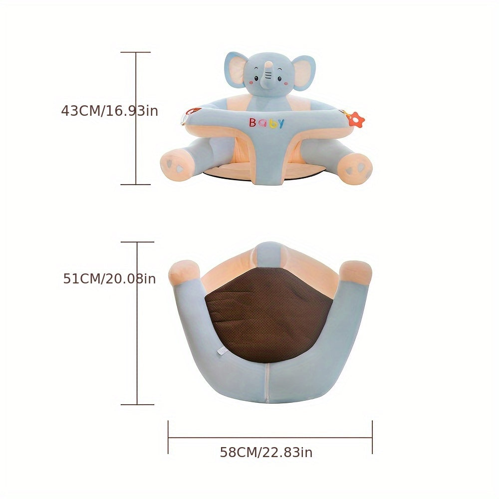 Kichkina bolalar uchun polstinalik o'rindiq 0-3 yoshdagi bolalar uchun, plyush shox va ayiq bilan quvvatli orqa tayanch