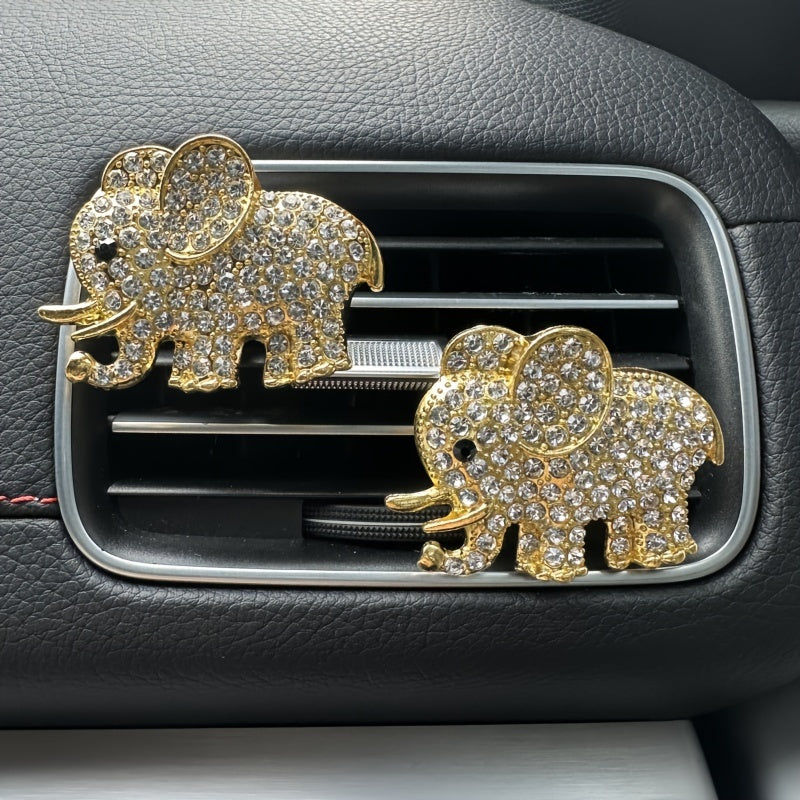 Car Air Vent Perfume Clip 2D Flat Elephant Cartoon Decor Accessory