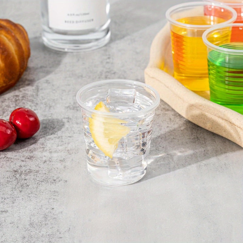 100 Pack 5oz Clear Disposable Plastic Cups No Coating for Parties and Events